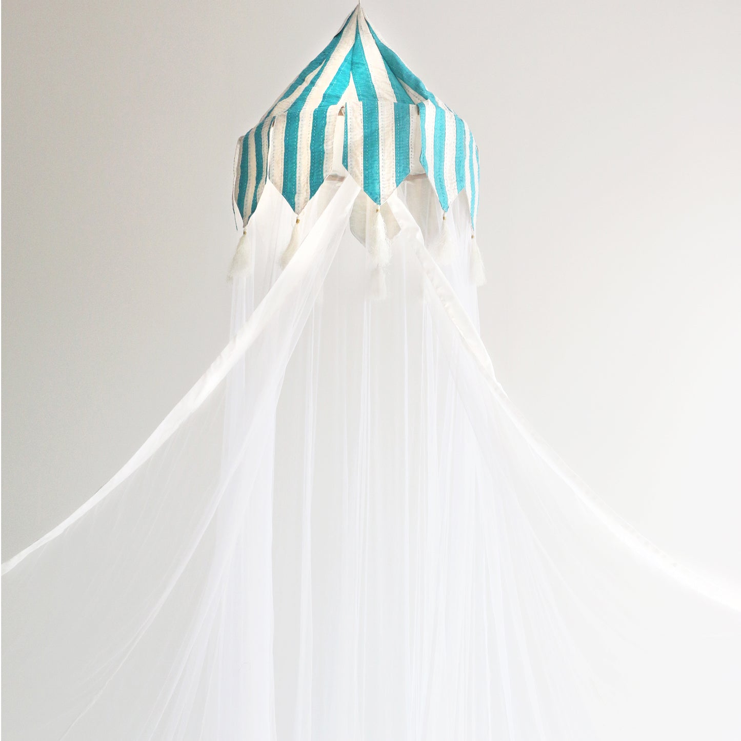 Baby Blue Stripe Mosquito Net