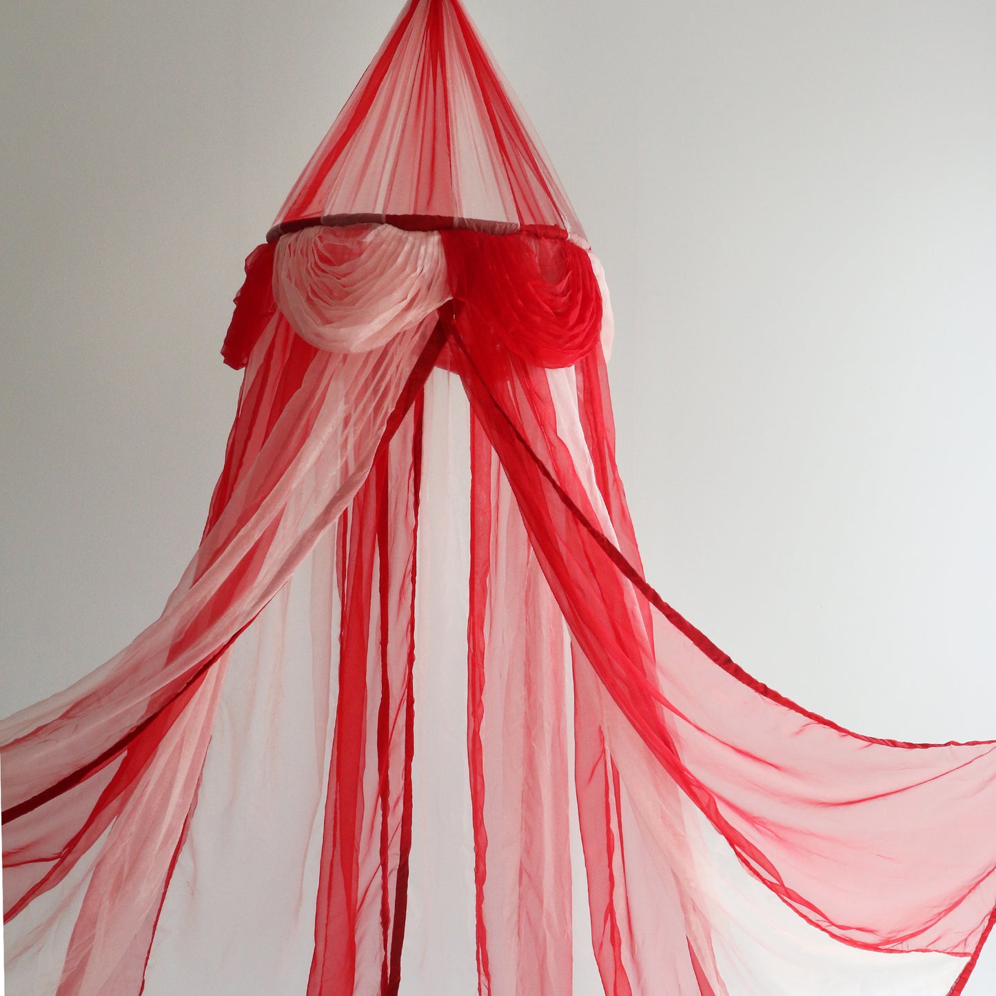 Red and White Mosquito Net