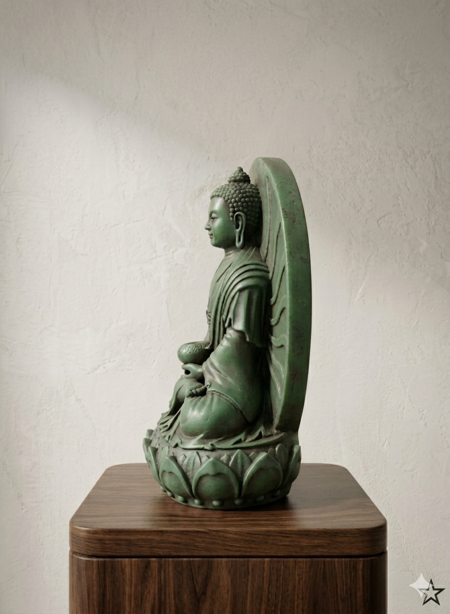 Buddha Meditating with Enso Zen Circle