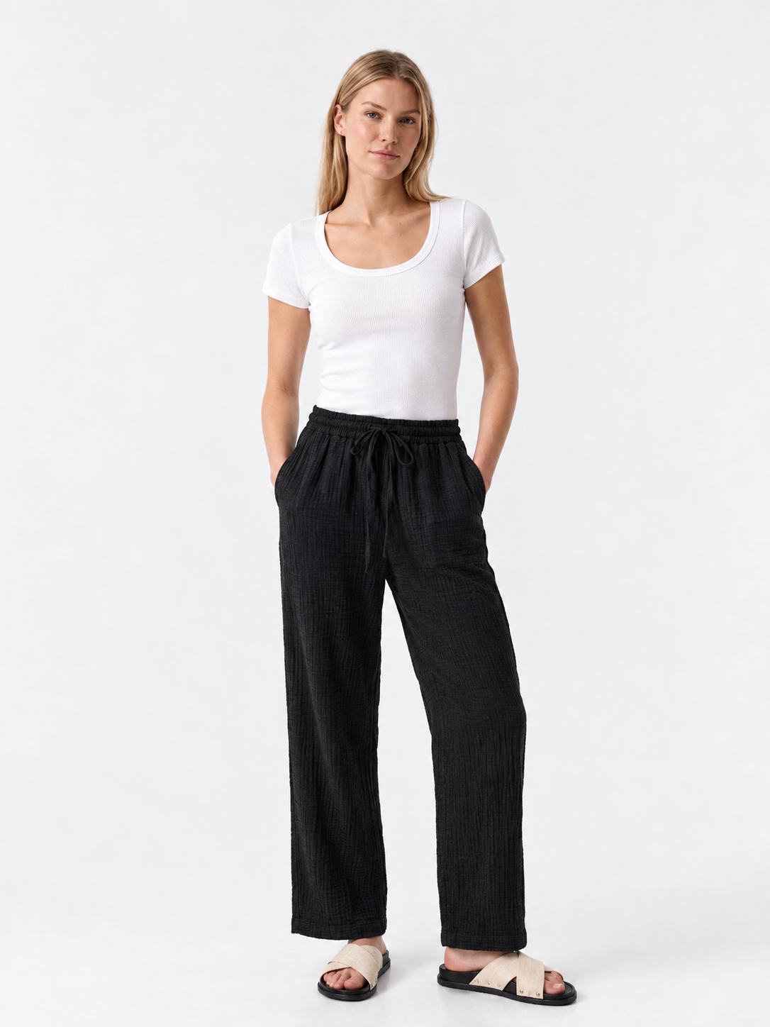 Women's Double Gauze Cotton Lounge Pants