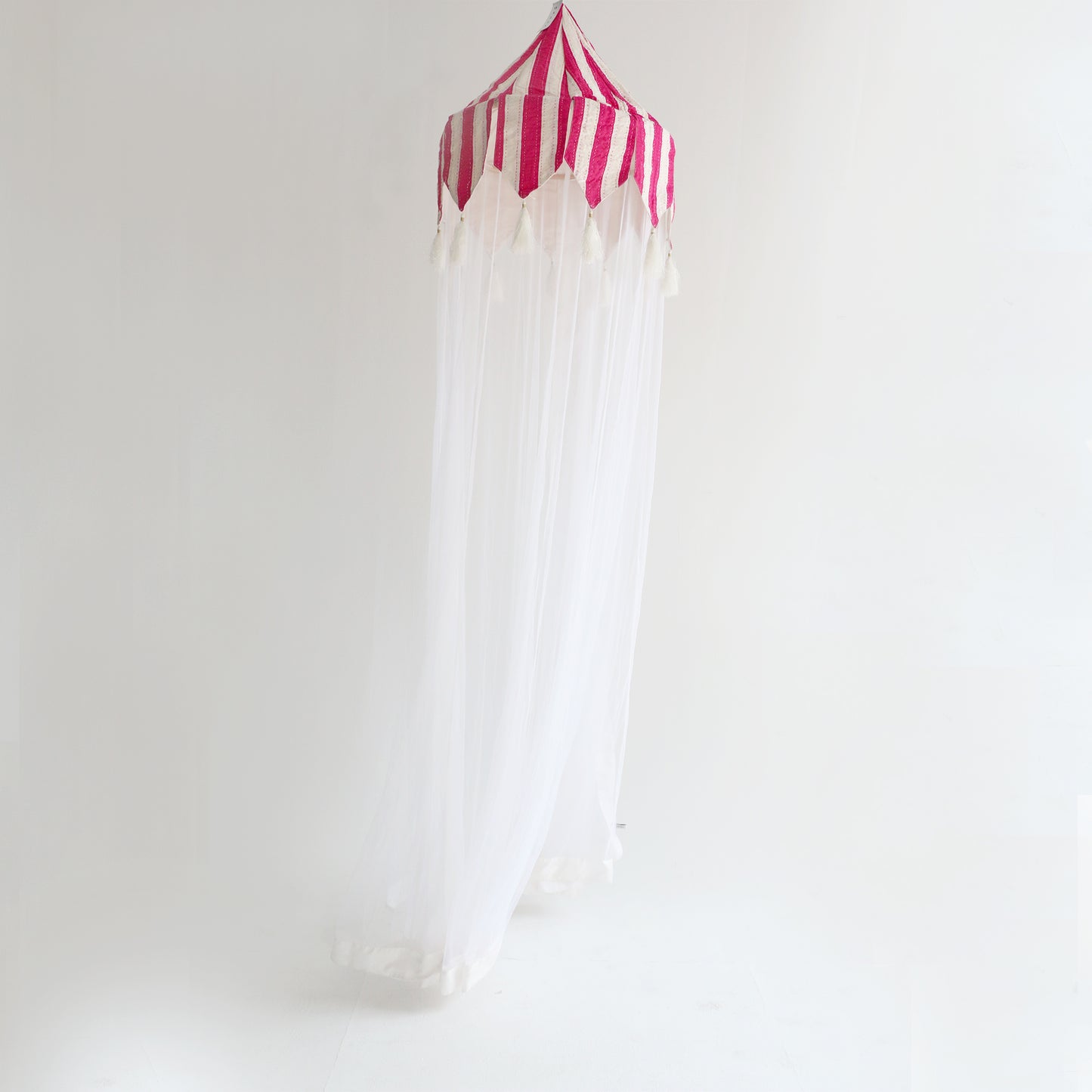 Pink Striped Mosquito Net